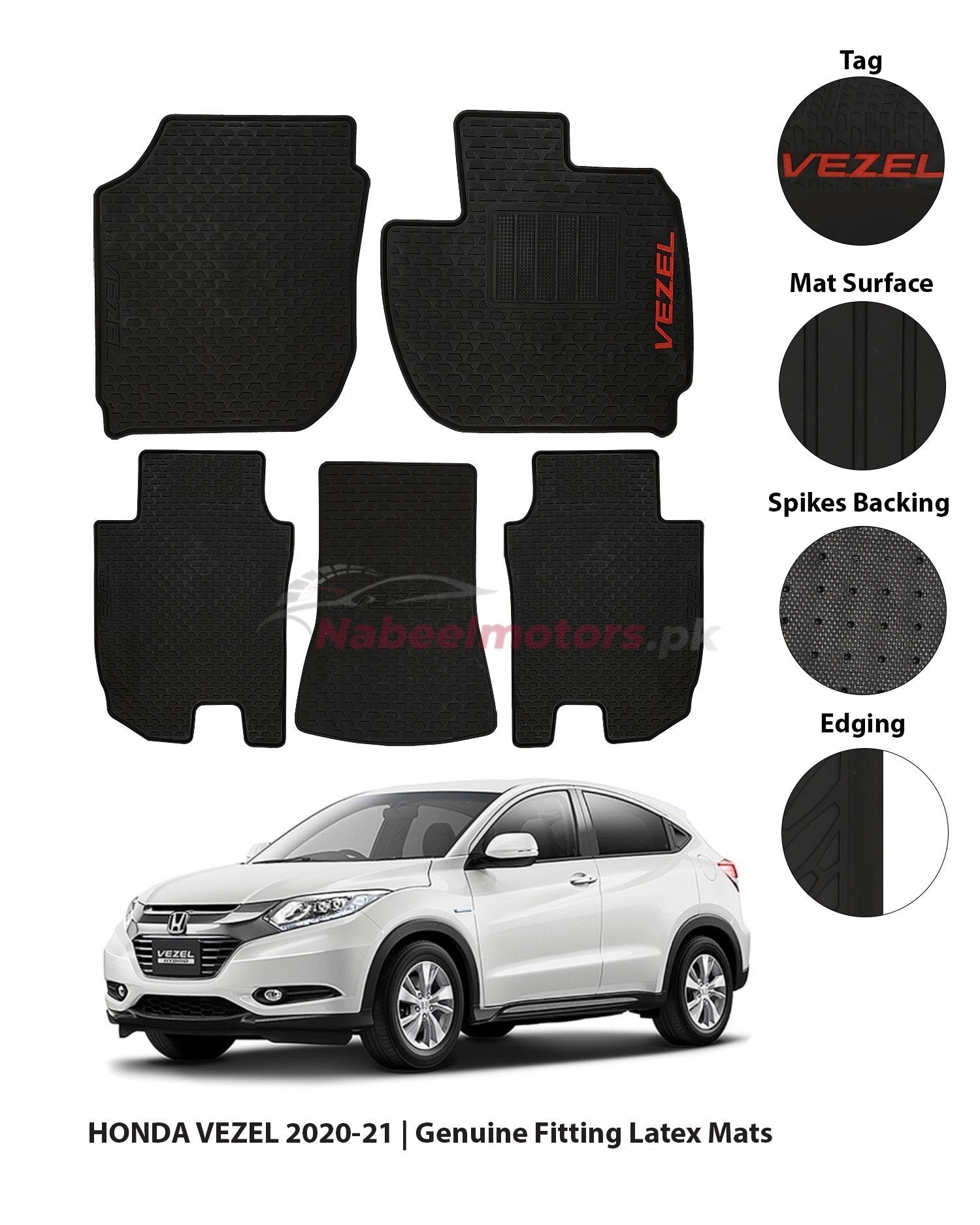 Honda Vezel 2014-2021 Latex Rubber Floor Mats