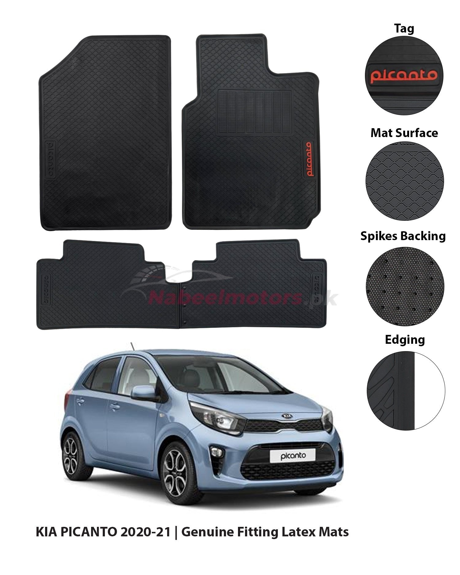 KIA Picanto 2019 Latex Rubber Floor Mats