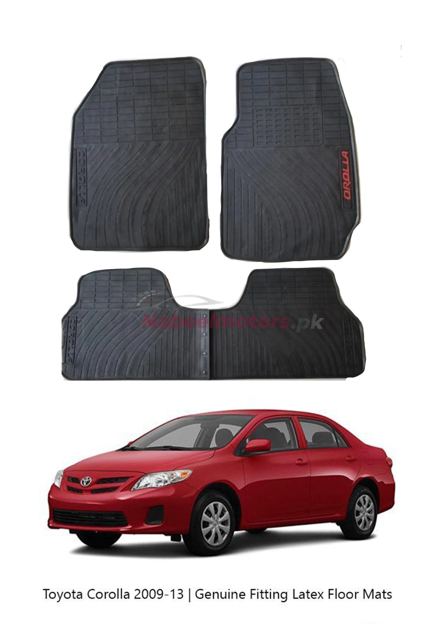 Toyota Corolla 2009-2013  Latex Rubber Floor Mats