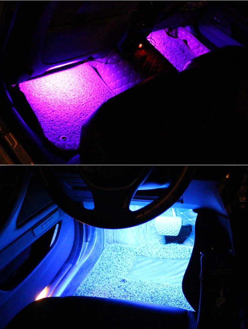 Car Atmosphere  rgb Light, Car Interior Foot Light - 4 pcs