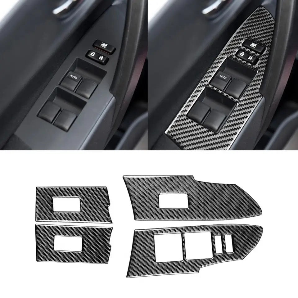 Toyota Corolla 2015-22 window Switch Button Pannel Carbonfiber Trim