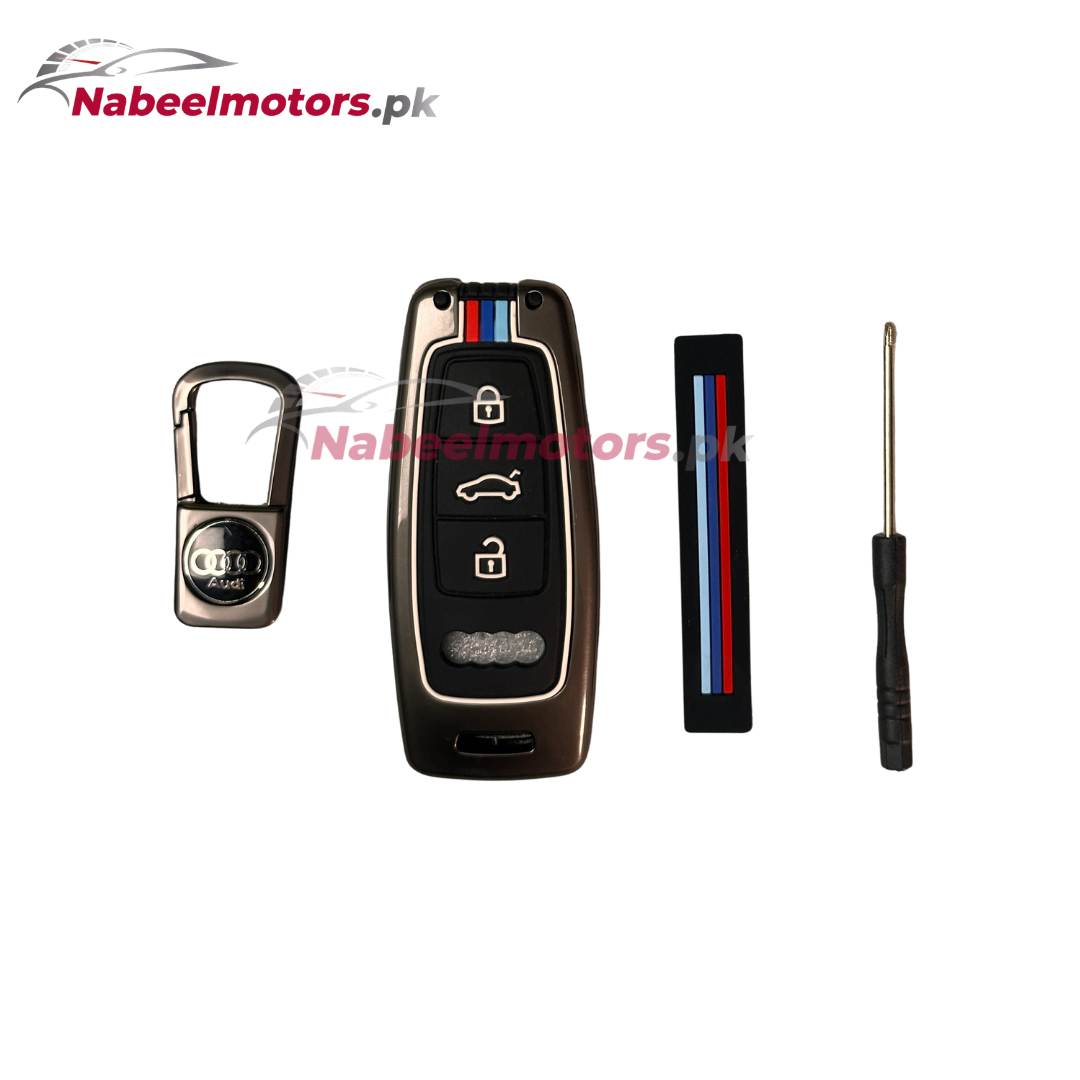 Audi E-Tron Metal Key Cover – Premium Smart Key Protection