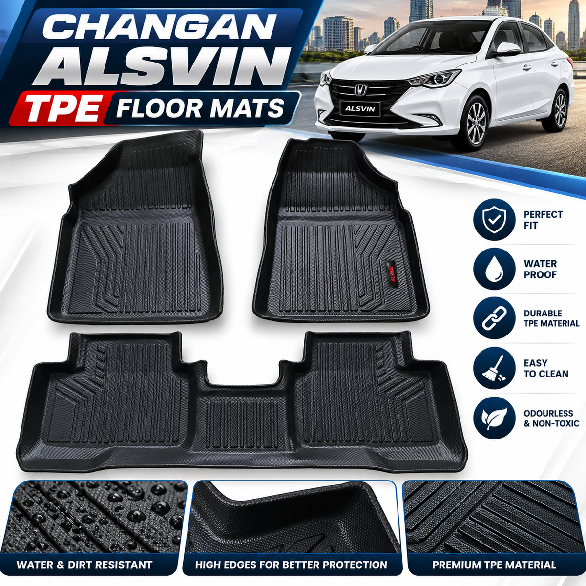Changan Alsvin TPE Floor Mats – Premium Quality & Perfect Fit
