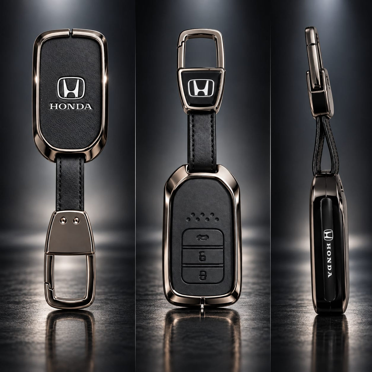 Honda Civic X (2017–2021) Leather Metal Keycover – Premium Quality