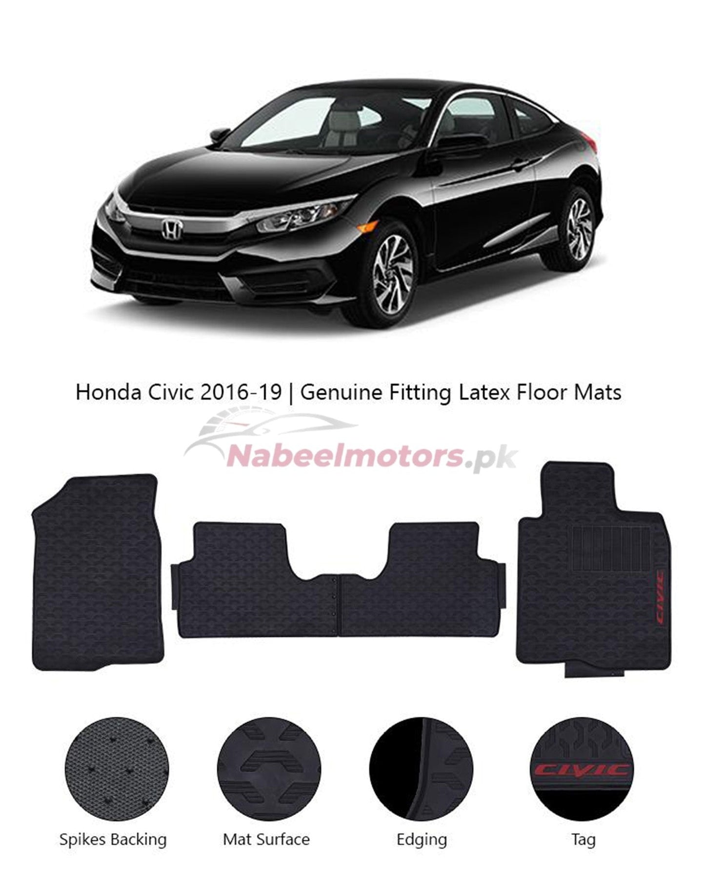 Honda Civic Latex Rubber Floor Mats