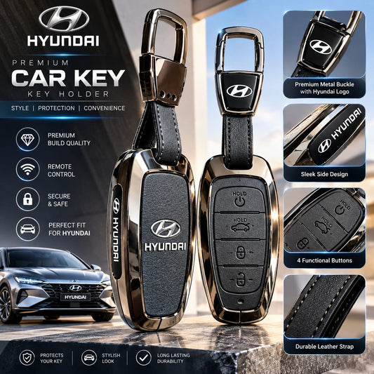 Hyundai Sonata Leather Metal Keycover – Premium Quality
