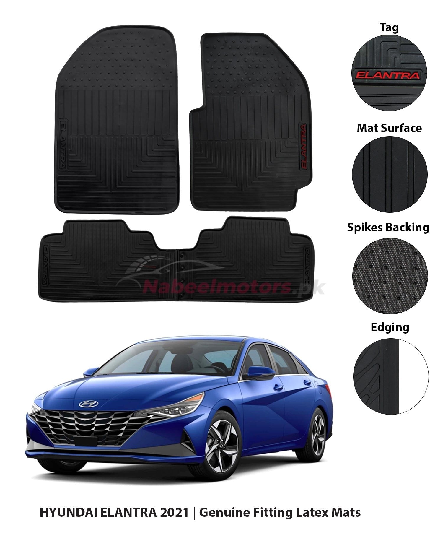 Hyundai Elantra Hybrid PVC Latex Rubber Floor Mats