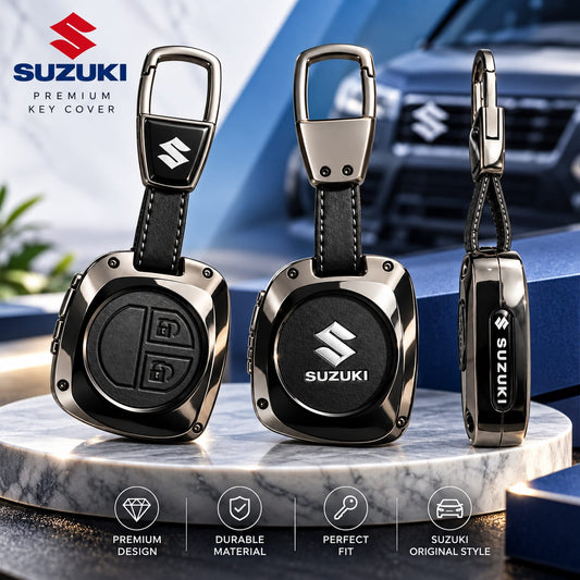 Suzuki Alto / WagonR / Cultus Leather Metal Keycover – Premium Quality