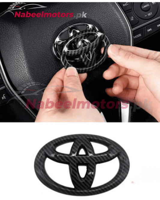 Toyota carbon fiber stearing logo