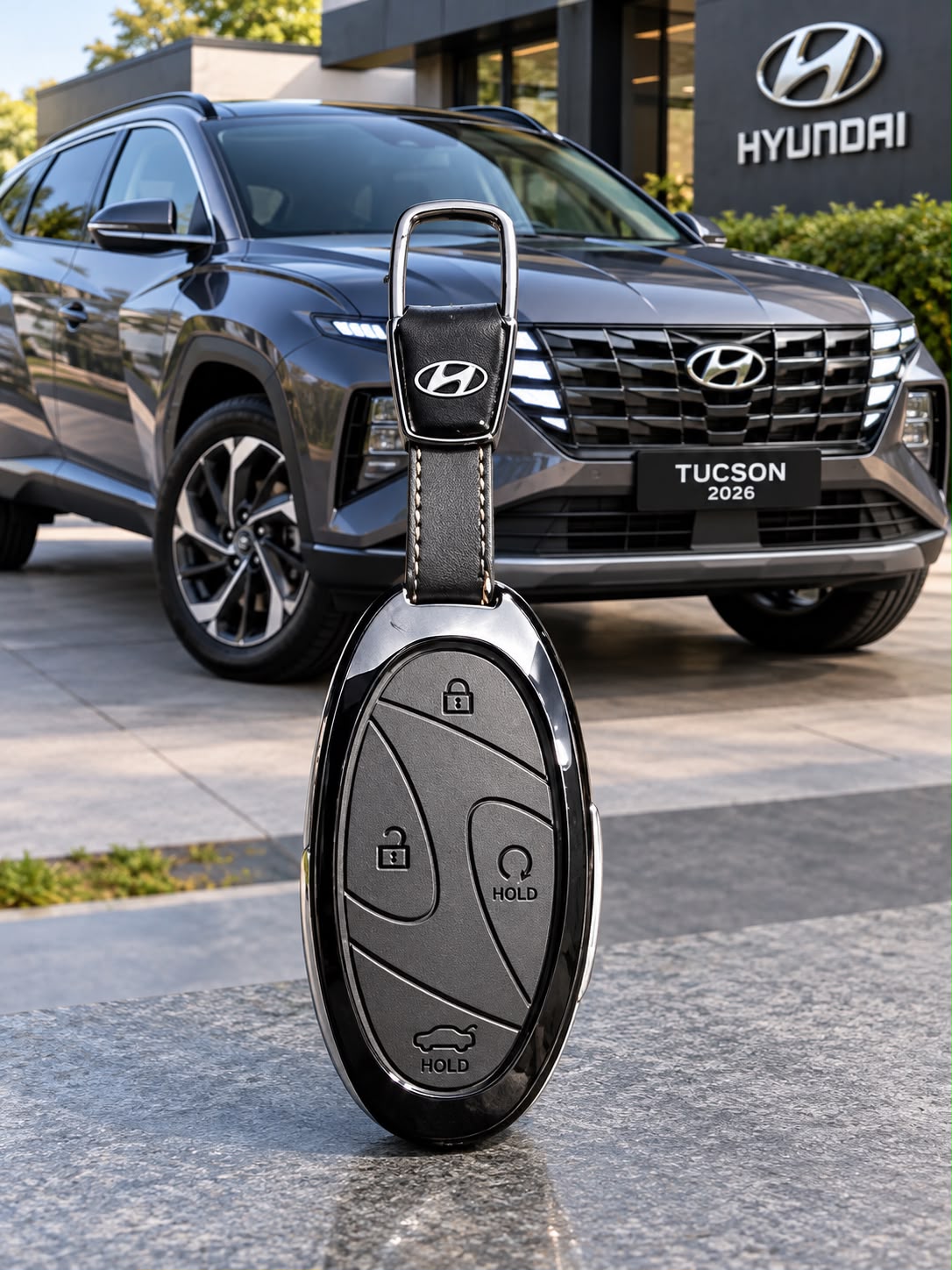 Hyundai Leather Metal Key Cover – Premium Quality