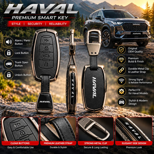 Haval H6 Pre-Facelift & Haval Jolion Leather Metal Key Cover – Premium Quality