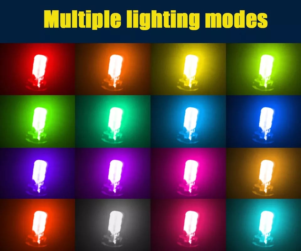 Remote Control Parking Bulb Super Bright 2 x T10 5050 LED RGB