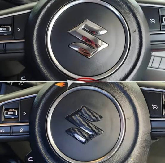 Suzuki stearing logo carbon fiber